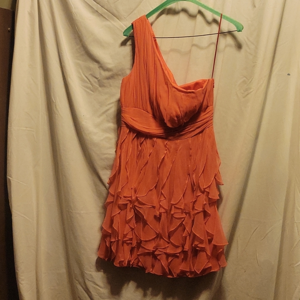 New Tibi 100% Silk Chiffon Coral Dress 4